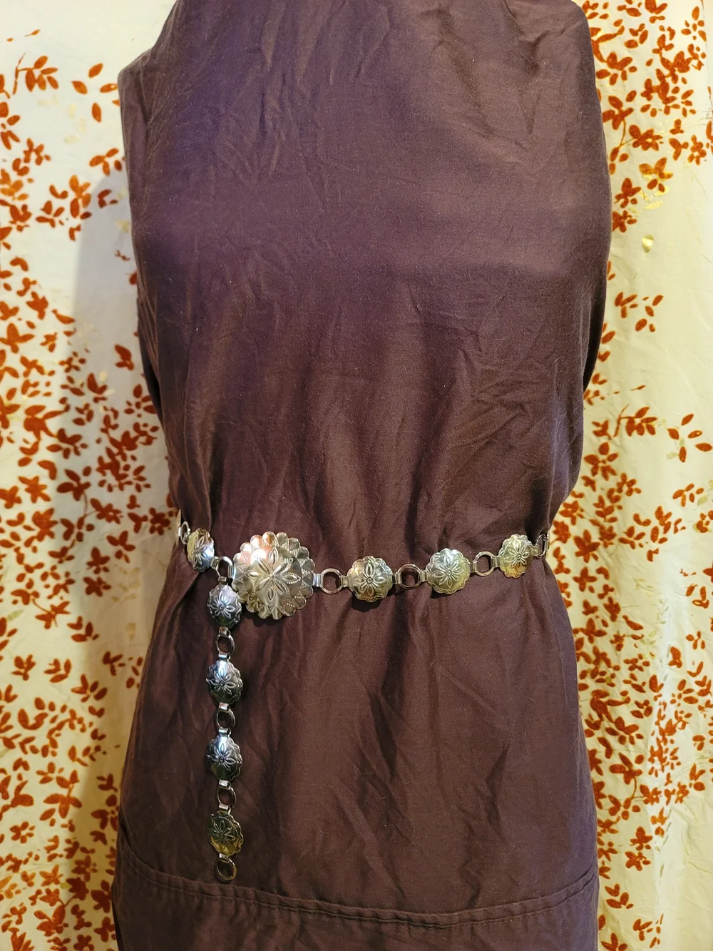 Silver Floral Concho Waist Belt